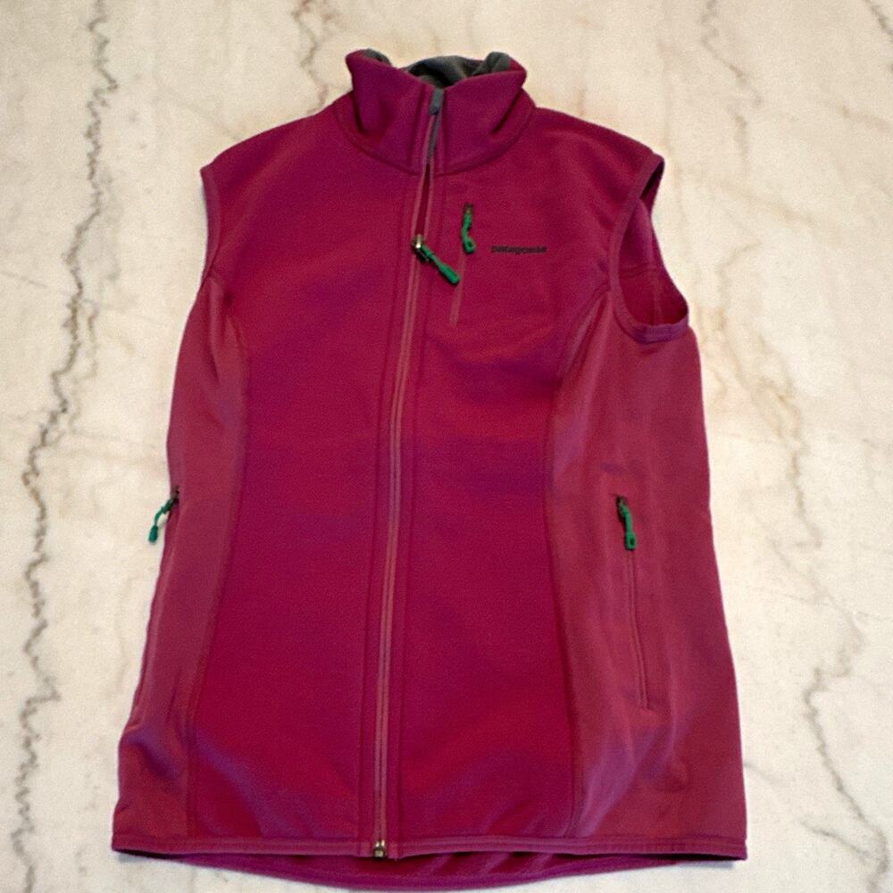 Patagonia Womens Pink Full Zip Collared Vest Pockets Sleeveless Size S 0263